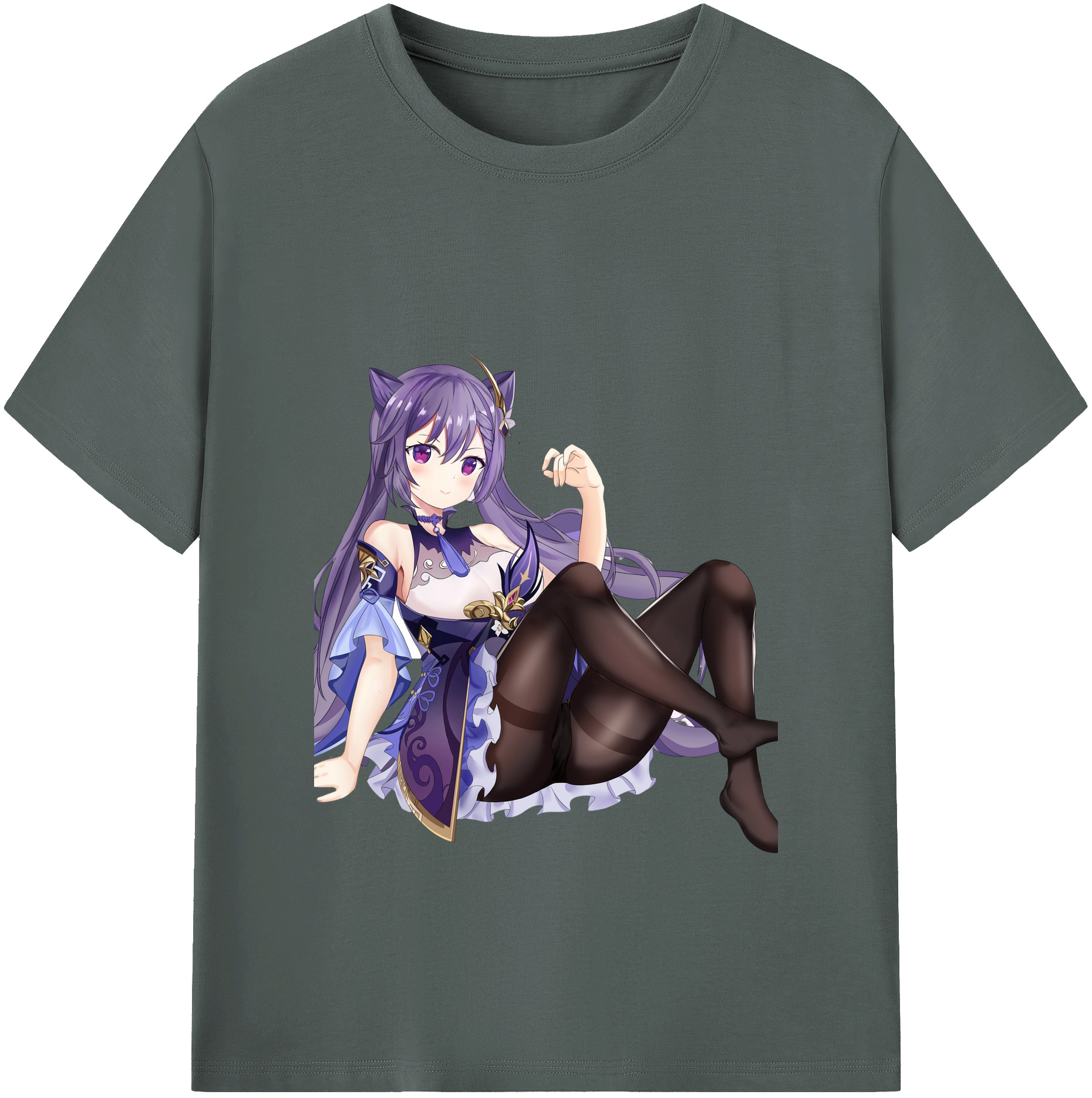 げんし神 刻晴 こくせい genshin Kokusei 綿100％ メンズ半袖Tシャツ｜肌触りやわらか＆通気性